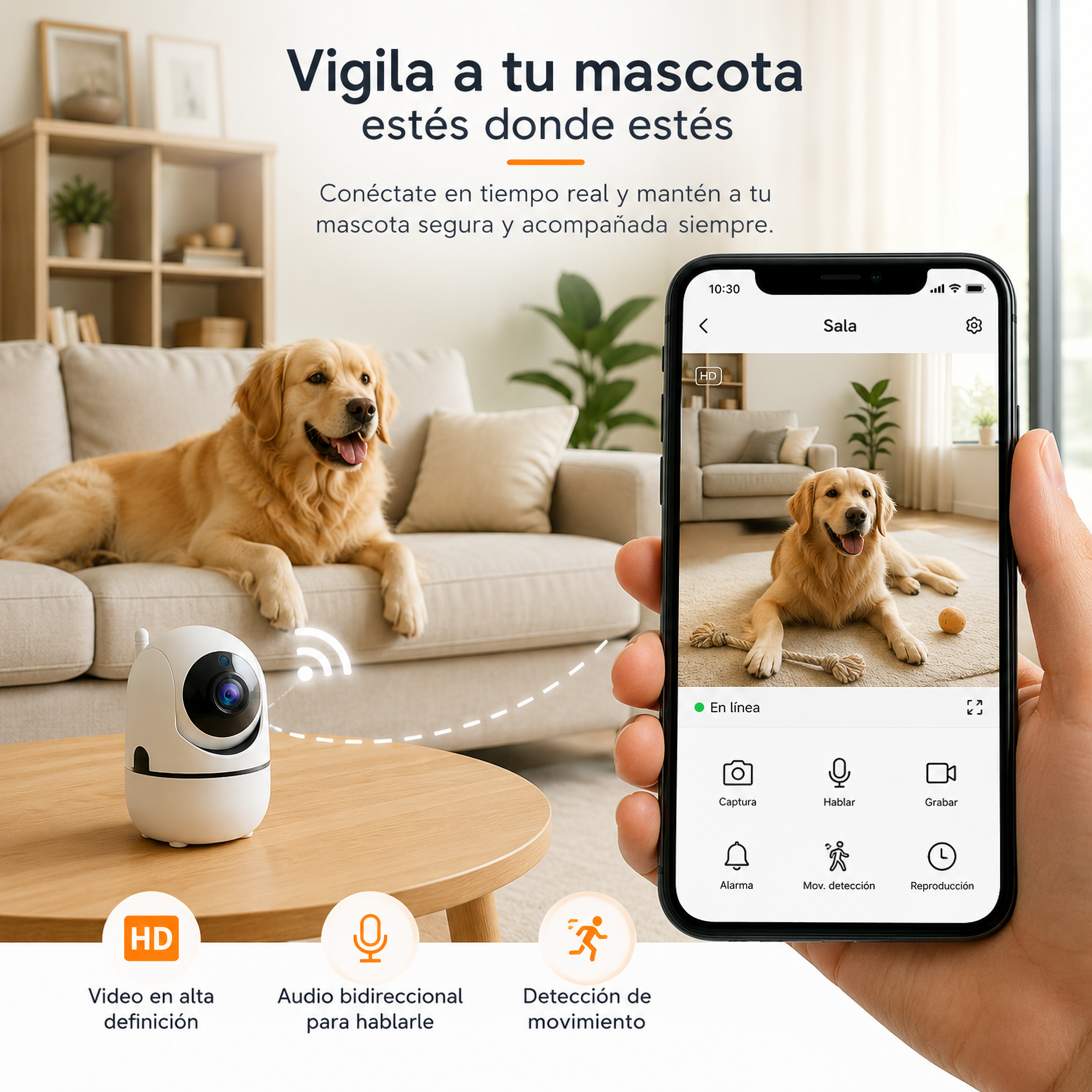 AquaWatch™ - Cámara Inteligente WiFi para Mascotas